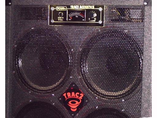 The almighty Trac2 powered guitar cab 4 x 12" with integrated 450 watt power amplifier